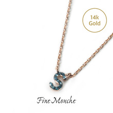 [FineMouche] Diamond Alphabet Necklace