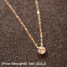 [Fine Mouche] 0.3ct 14k Gold Necklace 16&quot;