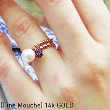 [FINE MOUCHE] Pearl Ruby Ring Set